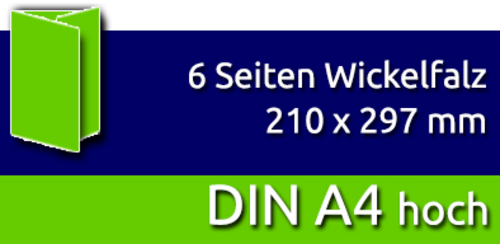 Faltblätter | DIN A4 hoch | 6 Seiten | Wickelfalz