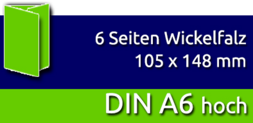 Faltblätter | DIN A6 hoch | 6 Seiten | Wickelfalz