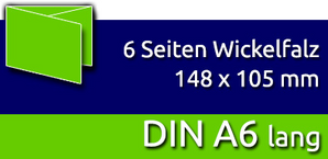 Faltblätter | DIN A6 lang | 6 Seiten Wickelfalz