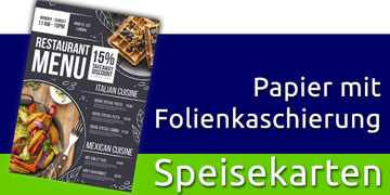 Speisekarten Folienkaschiert