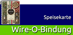 Speisekarten aus folienkaschiertem Papier | Wire-O-Spiralbindung