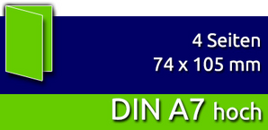 Faltblätter | DIN A7 hoch | 4 Seiten